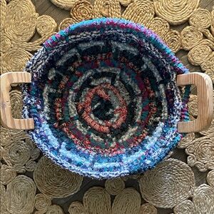 Large Handmade Fabric Woven Basket